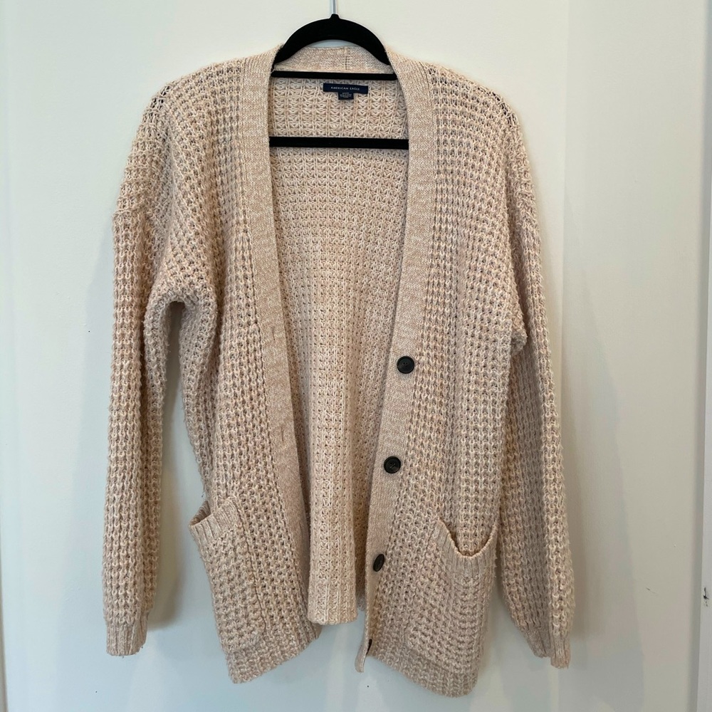 American Eagle White Creme Cardigan
